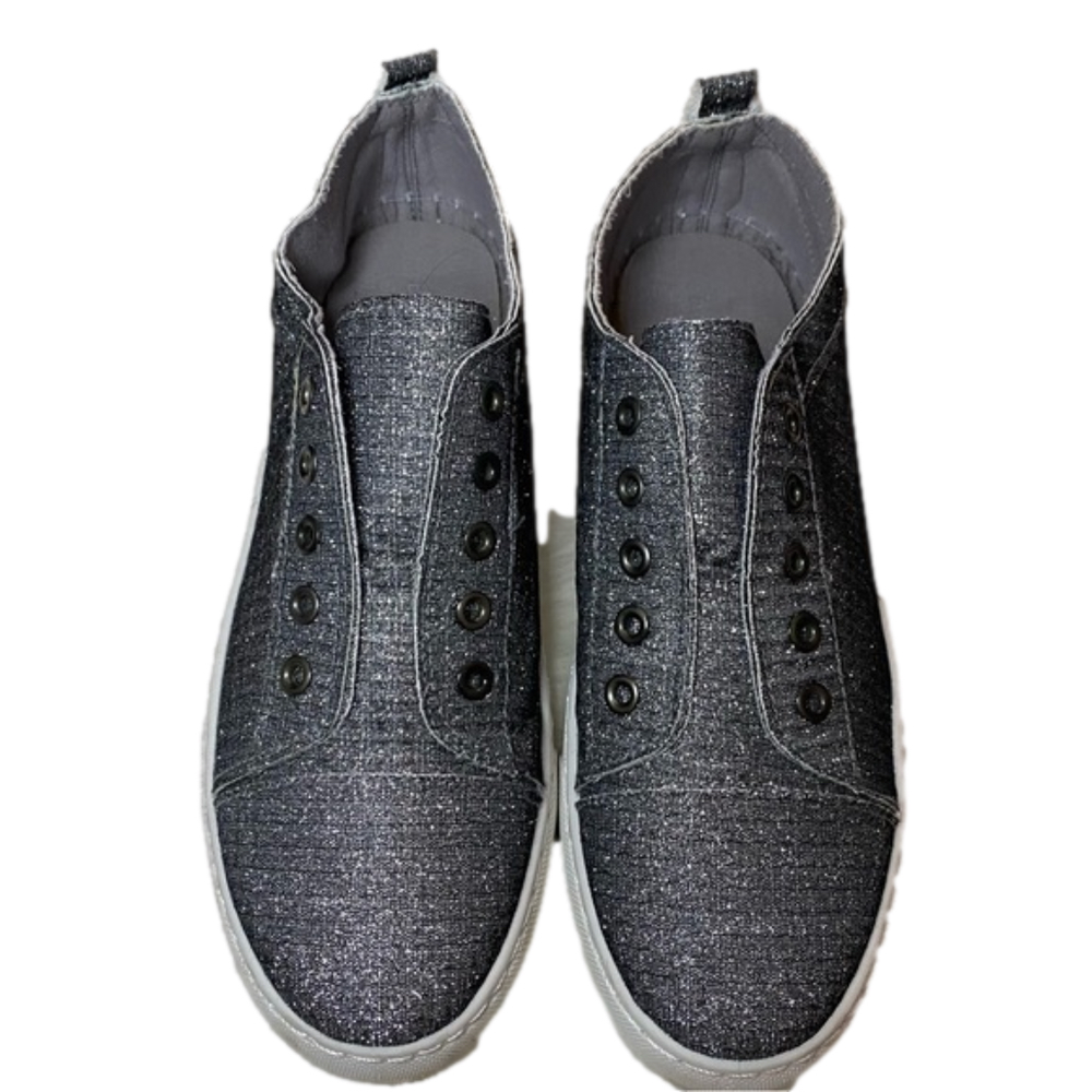 Bamboo Silver Metallic Sneakers Size 9